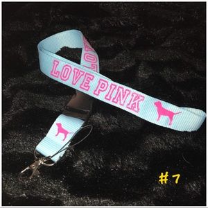 VS Pink Lanyard Key Chain Card Phone Holder Blue